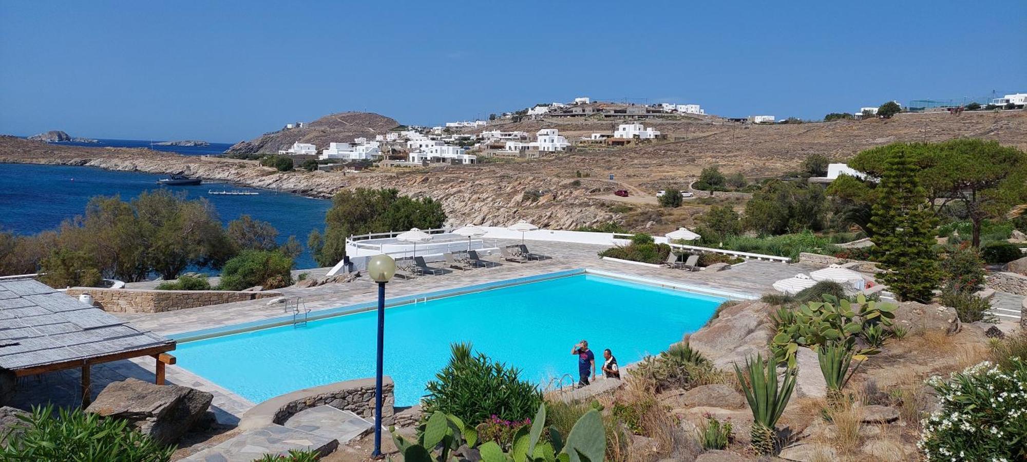 Вилла Mykonian House With Shared Pool Орнос Экстерьер фото